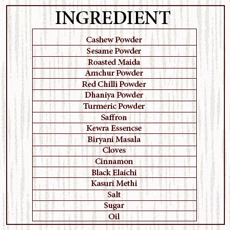 biryani gravy ingredient